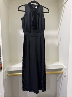 kate spade Black Sleeveless Velvet-Trim Jumpsuit
